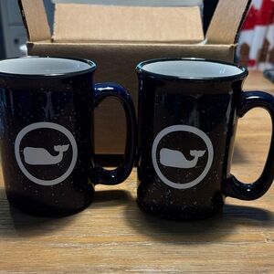 Navy Whale Logo Ceramic Mugs - Set of 2